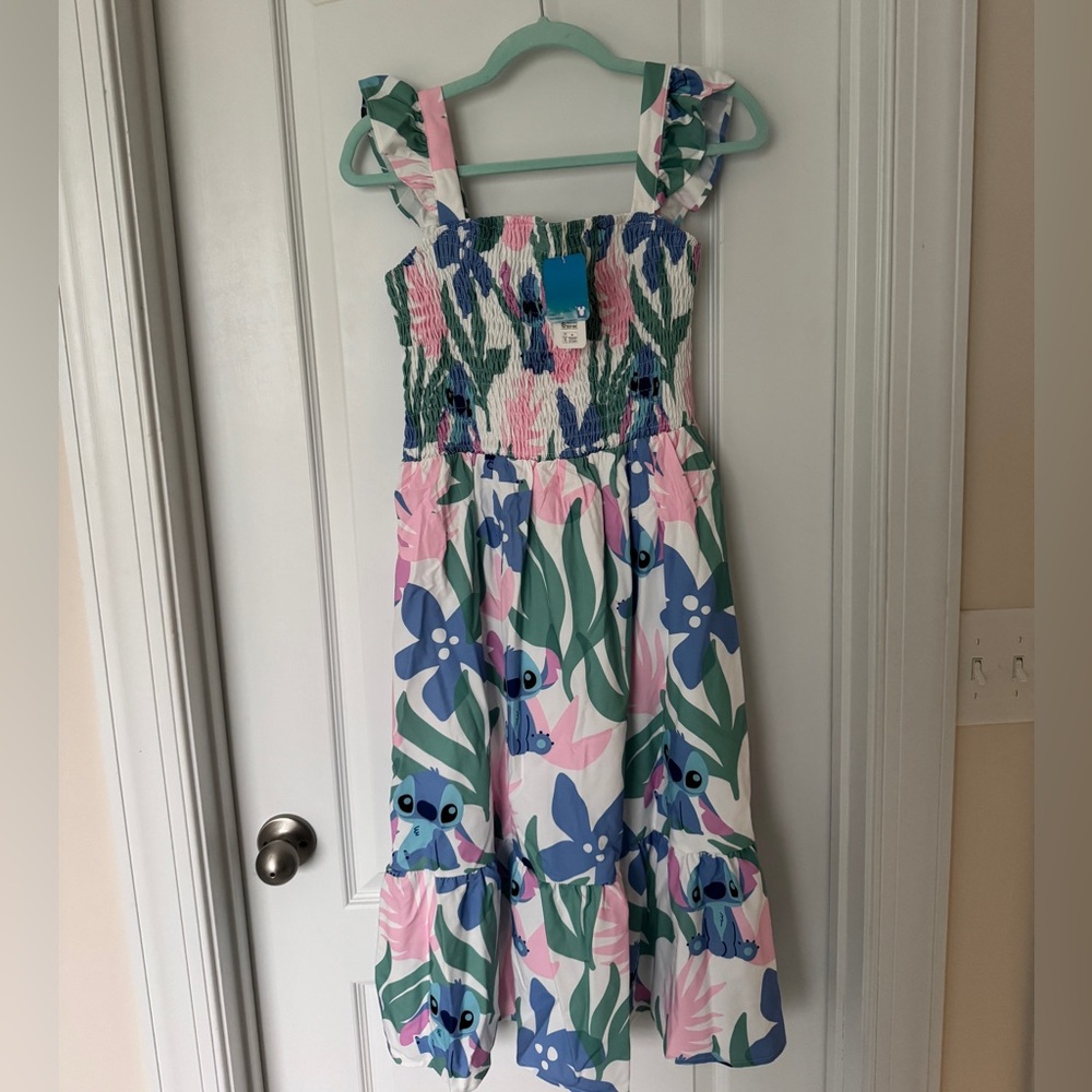 PatPat Disney Stitch Pastel Smocked Dress Medium NWT